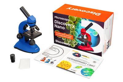 Discovery Nano Blauw opzicht en doorzicht microscoop 40-400x 