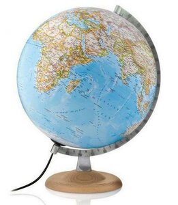 National Geographic Wereldbol Zilver Klassiek 30cm