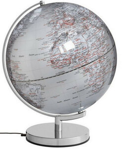 Wereldbol Globe Stellar Light Zilver 30cm